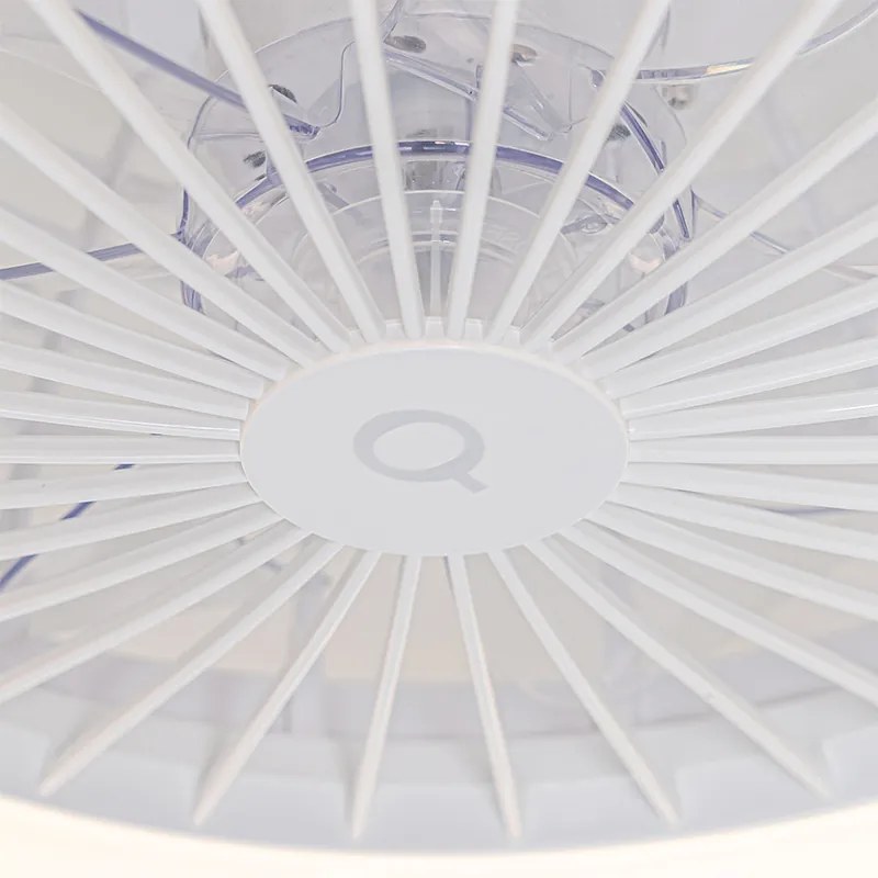 Ventilatore da soffitto bianco con effetto stella 47cm incl. LED dimmerabile con telecomando - Emily