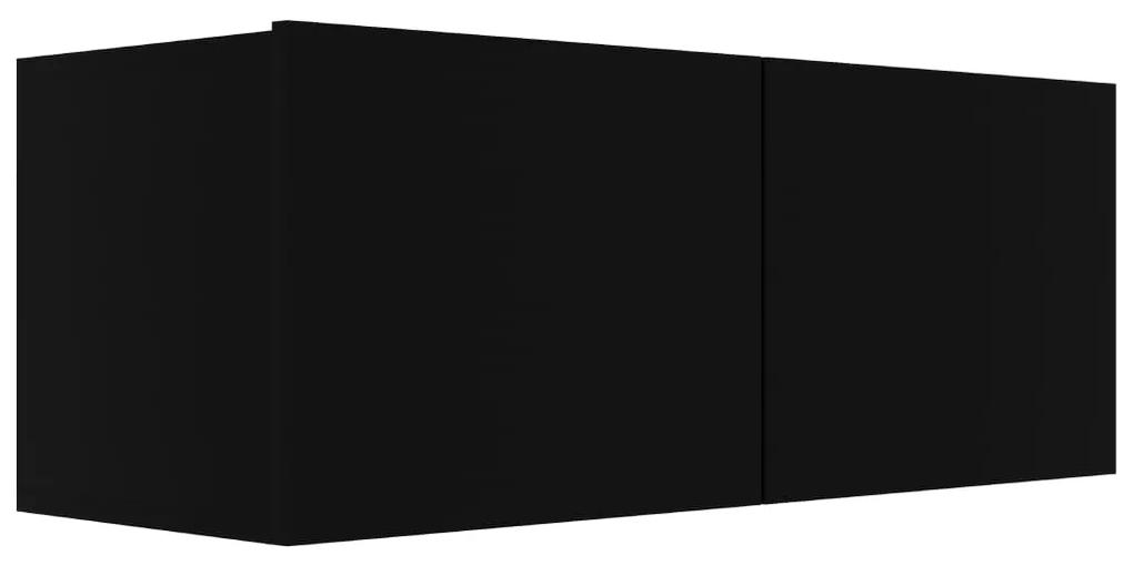 Set di mobili porta tv 7 pz nero in legno multistrato