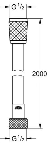 GROHE 22113000 - Tubo doccia VITALIOFLEX TREND 2000 mm cromato lucido
