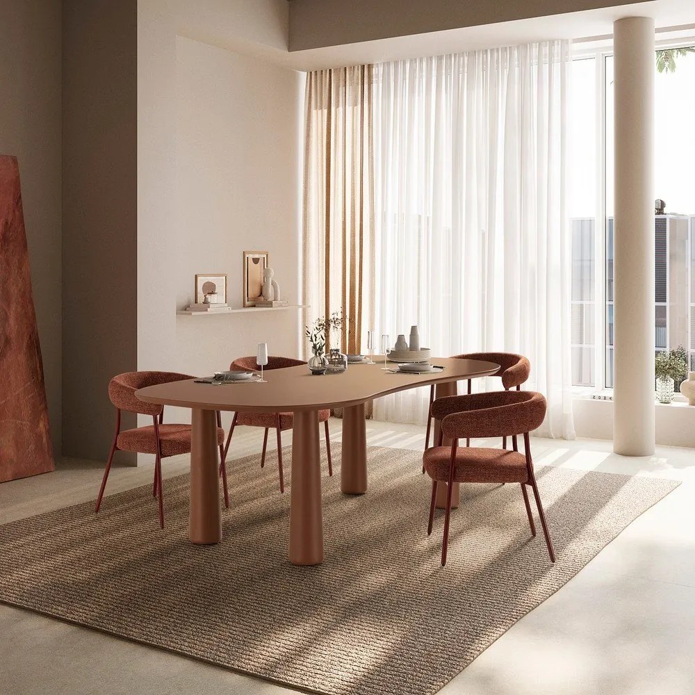 Tavolino da salotto marrone con piano in pino massiccio 110x220 cm Nahia – MOME