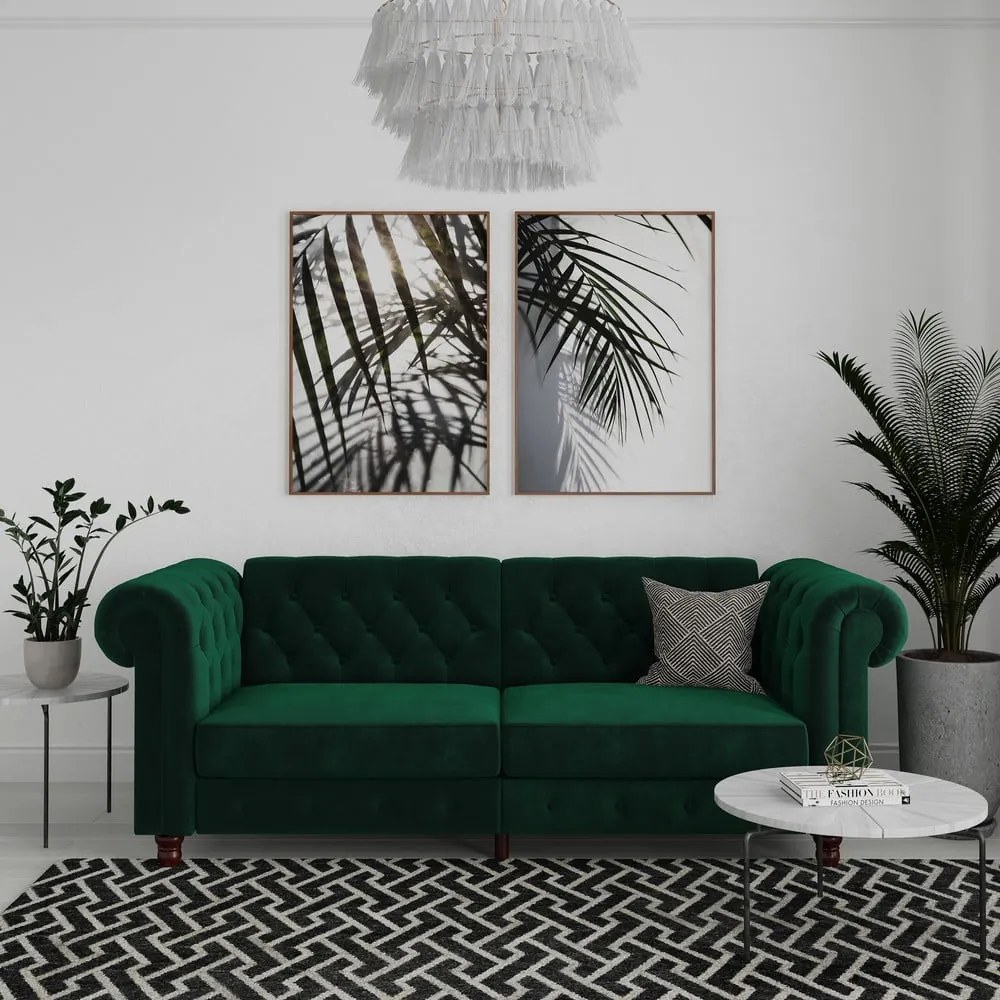 Divano in velluto verde scuro 236 cm Felix - Støraa