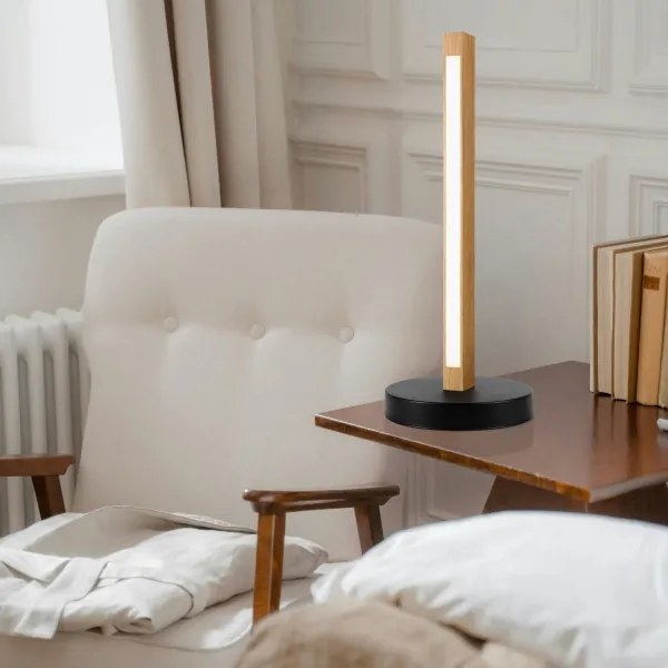 Lampada da tavolo LED VERDE LED/10W/230V 3000K rovere/nero