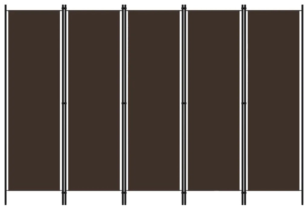 Paravento A 5 Pannelli Marrone 250x180 Cm /