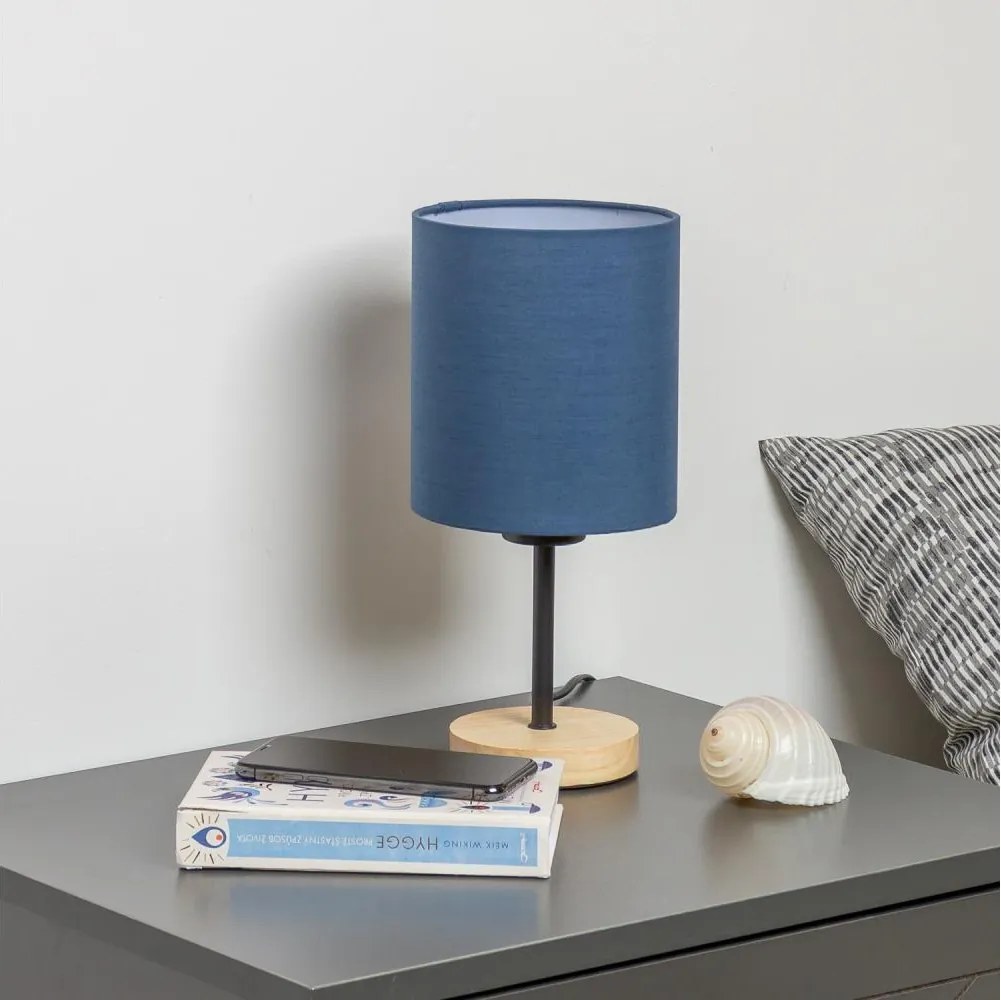 Brilagi - Lampada da tavolo NUBILA WOOD 1xE27/25W/230V quercia/blu scuro