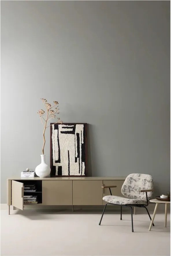 Poltrona beige con rivestimento in ciniglia Aure – WOOOD