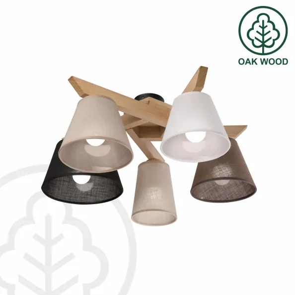 Brilagi - LED  Lampadario a plafone ANTHONY 5xE14/40W/230V quercia