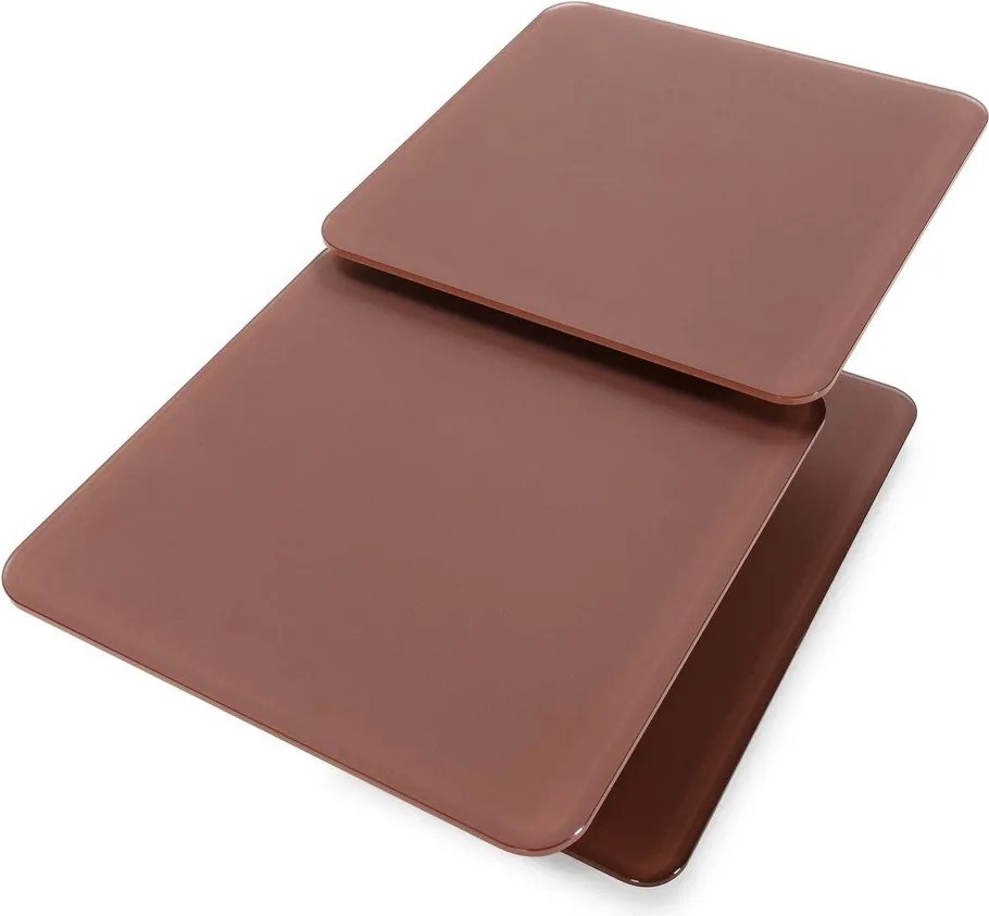 Tavolino da salotto color terracotta in vetro 54x115 cm Elvi – Marckeric