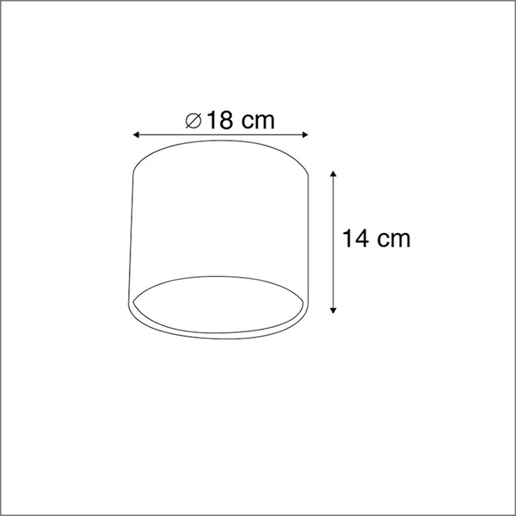 Paralume in tessuto grigio chiaro 18/18/14