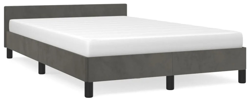 Giroletto Senza Materasso Grigio Scuro 120x190 Cm Velluto /