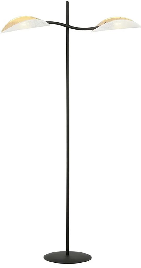 Piantana Contemporaneo Ares Acciaio Nero 2 Luci E14 Ip20