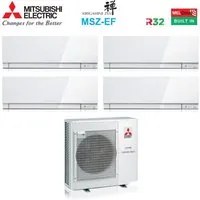 Climatizzatore Condizionatore Mitsubishi Electric Quadri Split Inverter serie KIRIGAMINE ZEN WHITE MSZ-EF 9+12+12+12 con MXZ-4F72VF R-32 Wi-Fi Integrato Colore Bianco 9000+12000+12000+12000