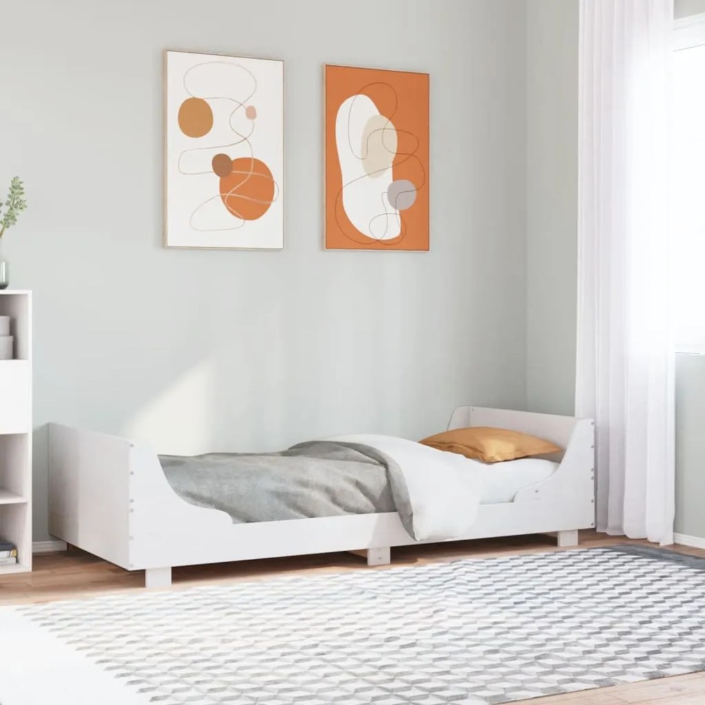 Letto senza materasso bianco 90x200 cm legno massello di pino