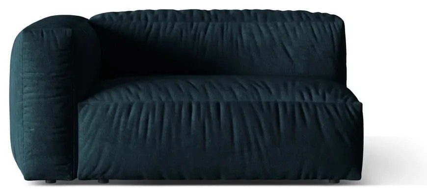 Parte divano componibile blu scuro (con penisola a sinistra) con rivestimento in velluto Martina – Micadoni