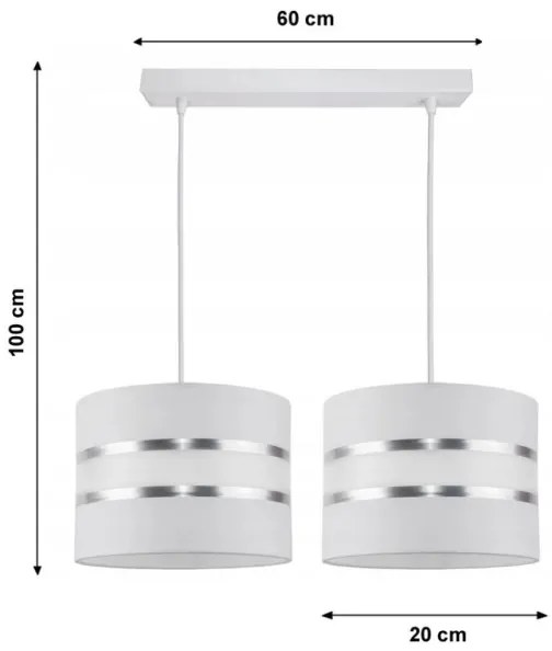 Lampadario a sospensione con filo CORAL 2xE27/60W/230V bianco