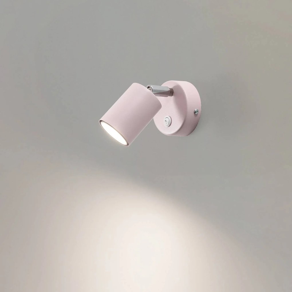 Faretto da parete Fun, grigio, altezza 14 cm, regolabile, GU10 Fun Luminex, Alluminio / Grigio / Zincato, Soggiorno / Sala da pranzo, Metallo, Moderno, Faretto alogeno