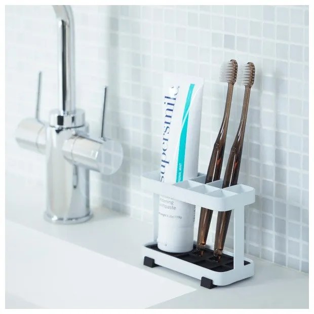 Porta spazzolino e dentifricio bianco Tower - YAMAZAKI