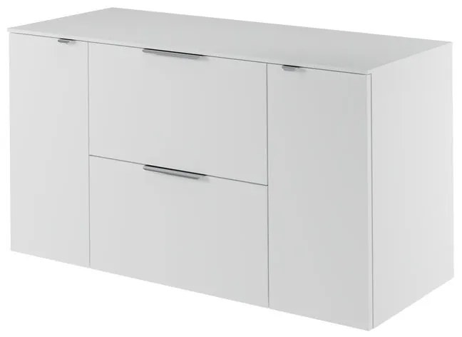 Mobile da bagno sotto lavabo Neo bianco laccato L 120 x H 65 x P 48.3 cm 2 cassetti 2 ante, lavabo non incluso