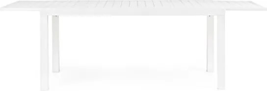 Tavolo In Alluminio Bianco Allungabile Da Esterno 100x200-300 Cm Hilde Bizzotto
