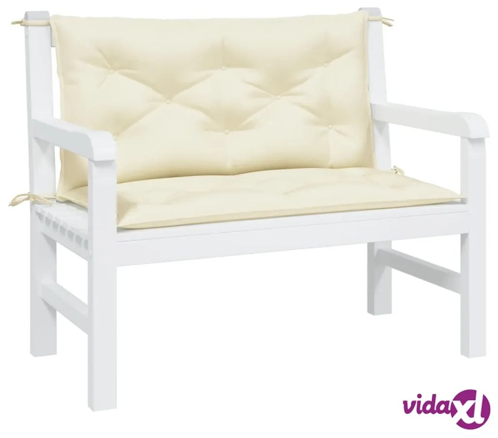 vidaXL Cuscini Panca Giardino 2pz Bianco Crema 100x50x7 Tessuto Oxford