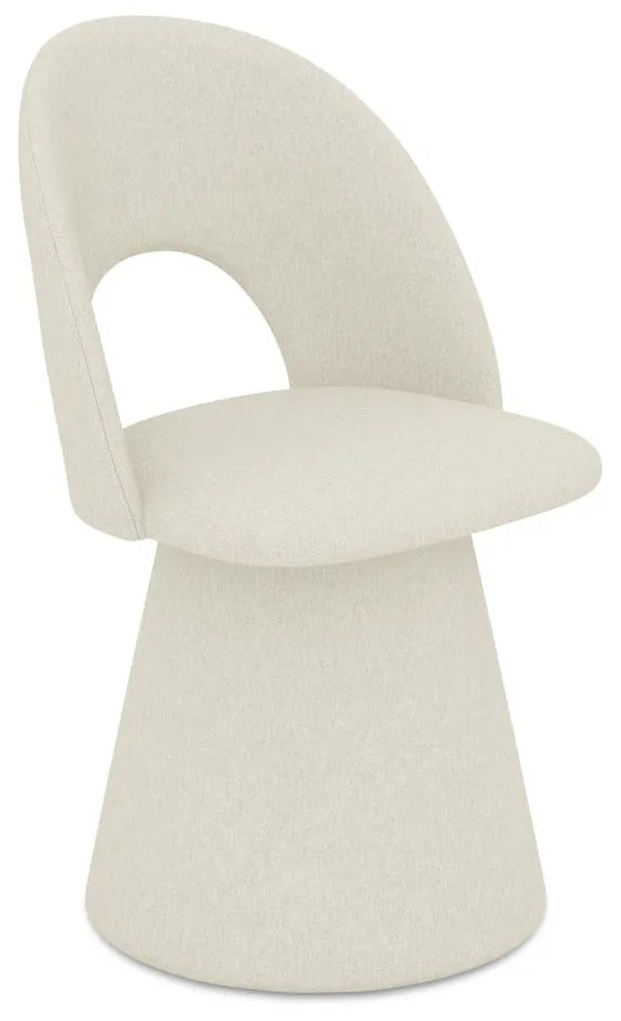 Sedia da pranzo color crema in imbottito Kalo – Makamii