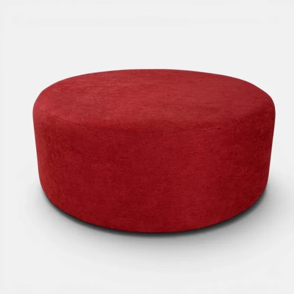 Pouf Tondo Dante L70 cm in Tessuto Antimacchia BORDEAUX