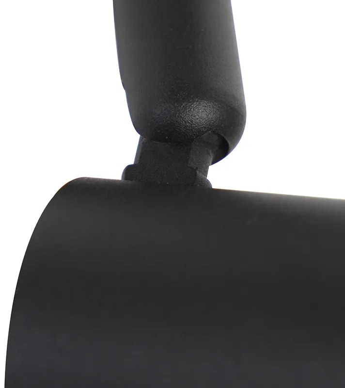 Sistema di illuminazione a binario moderno con 5 faretti nero 1 fase - Iconic Jeany