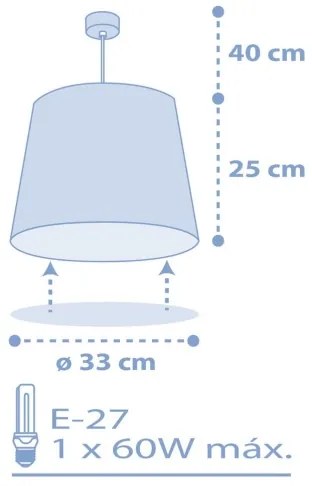 Dalber 82212T - Lampadario per bambini STAR LIGHT 1xE27/60W/230V blu