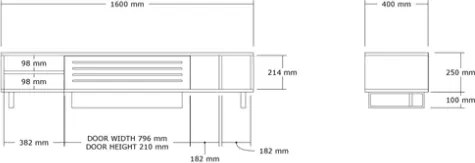 Mobile Porta TV Da Terra 160 Cm Con Anta Frontale Rovere E Antracite Zeffiro