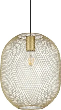 Net sospensione in rete metallica 1 luce attacco e27 24,5cm oro