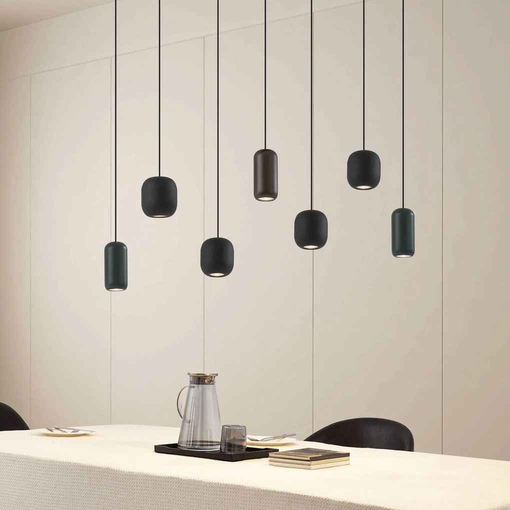 Lampada a sospensione Narion Lucande, dimmerabile, Nero, Soggiorno / Sala da pranzo, Metallo, Moderno, Lampada a sospensione