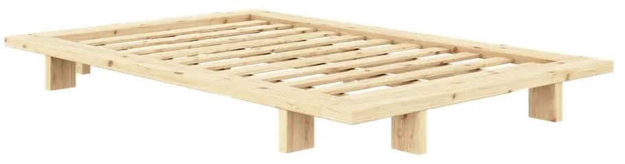 Letto singolo di colore naturale in pino massiccio con rete inclusa 120x200 cm Japan – Karup Design