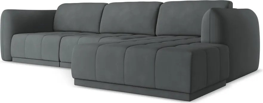 Divano angolare grigio scuro (con penisola a destra) Hoku – Makamii
