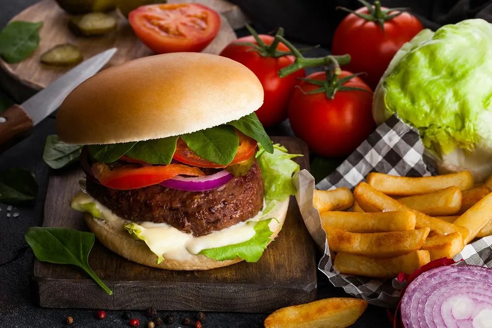 Carta da parati autoadesiva – Hamburger americano