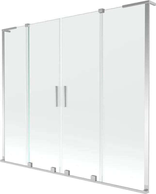 Mexen Velar L Duo paratia per vasca 2-ante scorrevole 180 x 150 cm, trasparente, cromo - 896-180-003-02-01