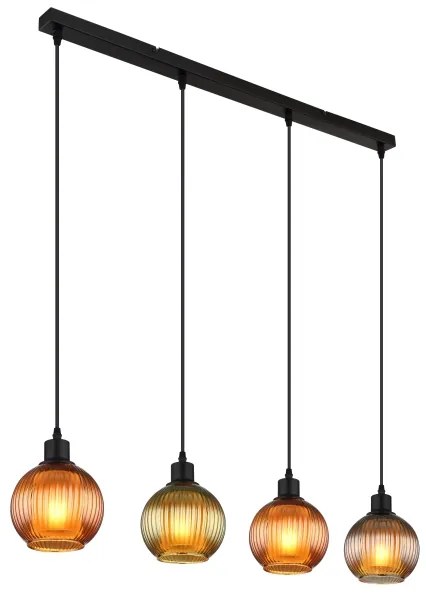 Globo 15638-4 - Lampadario a sospensione con filo ZUMBA 4xE27/25W/230V rame/verde/blu