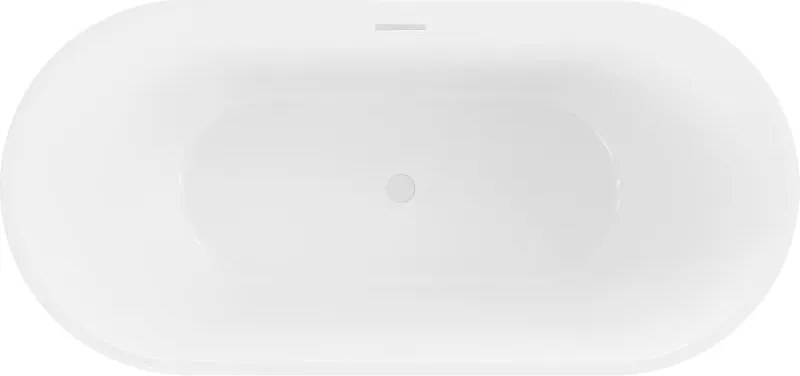 Mexen Luna vasca da bagno freestanding 140 x 75 cm, bianca, troppopieno bianco - 52031407500-20