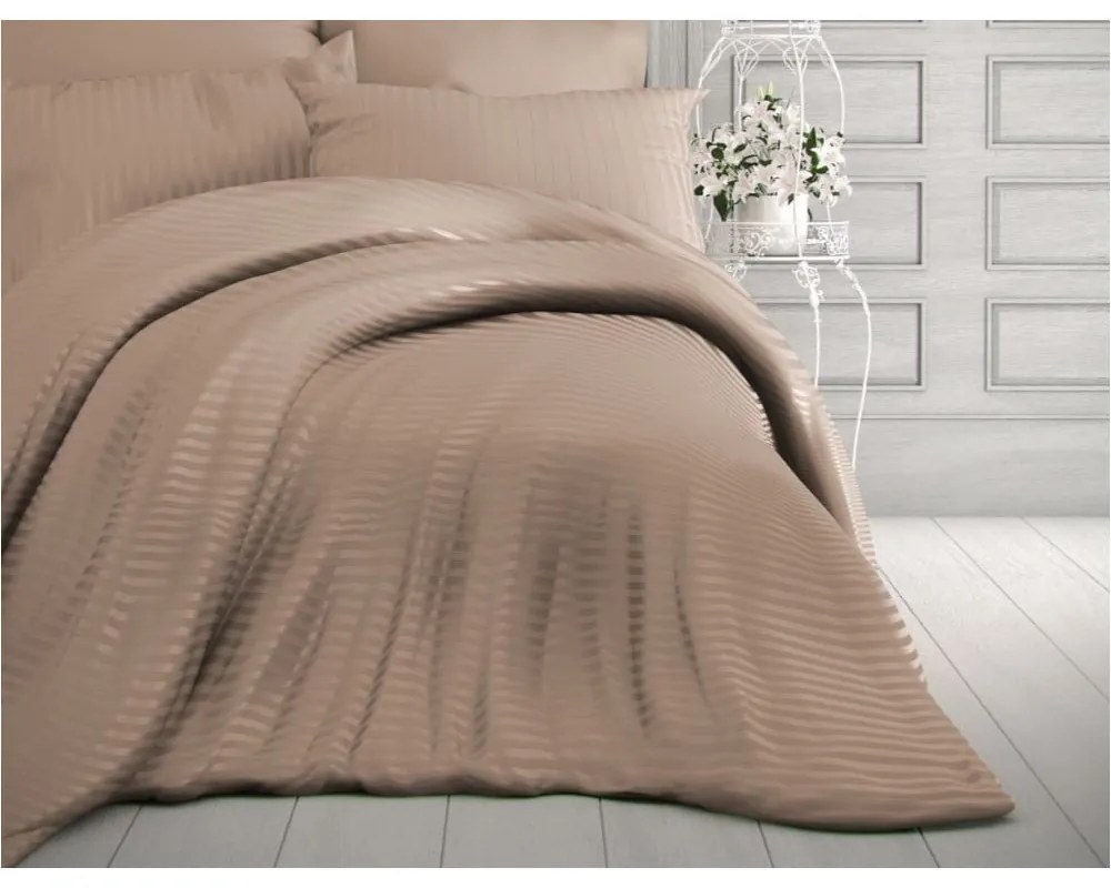 Biancheria da letto singola in cotone sateen beige 140x200 cm Lilyum - Mijolnir