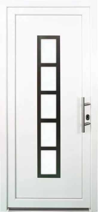 Portoncino d'ingresso 20011 L 80 x H 210 cm in PVC bianco, apertura spingere a sinistra, falso telaio non incluso