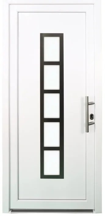 Portoncino d'ingresso in pvc 20011 L 80 x H 210 cm bianco apertura sinistra