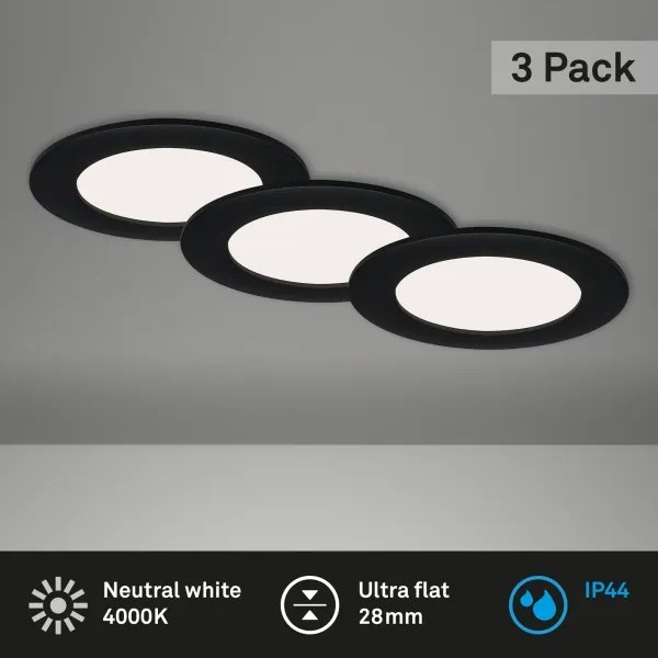 Brilo - Set da 3 faretti LED da incasso per bagno FLAT LED/6W/230V IP44
