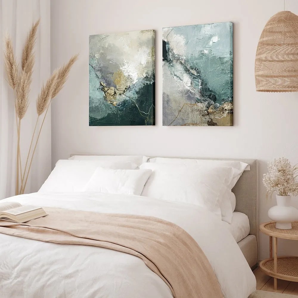 Quadro con elementi dipinti a mano 60x80 cm Downhill - Malerifabrikken