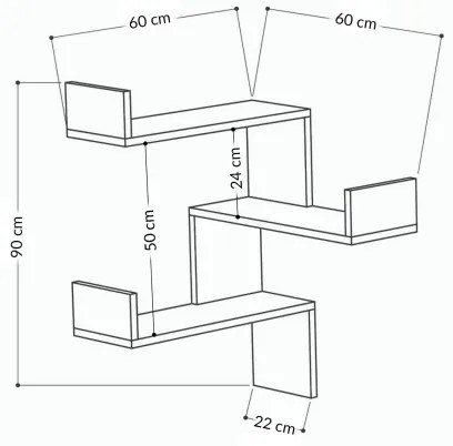 Mensola angolare LUKSA 90x60 cm bianca
