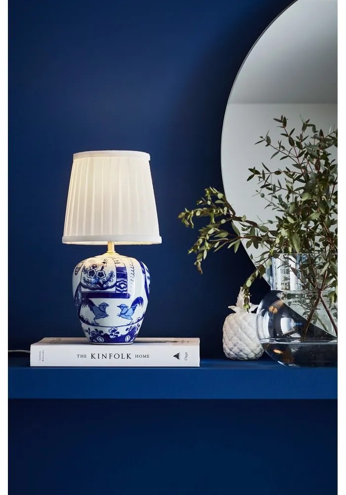 Lampada da tavolo blu e bianca Goteborg, altezza 33 cm Göteborg - Markslöjd