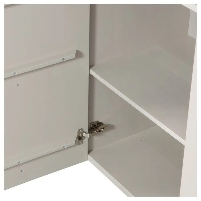 Cassettiera bassa modulare crema in legno di pino 200x85 cm Basu - WOOOD