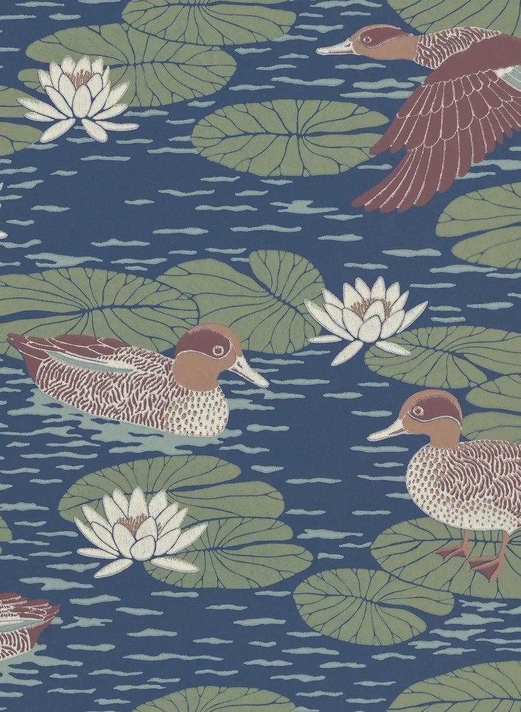 Långelid / von Brömssen Carta da parati Duck Pond - Deep Blue