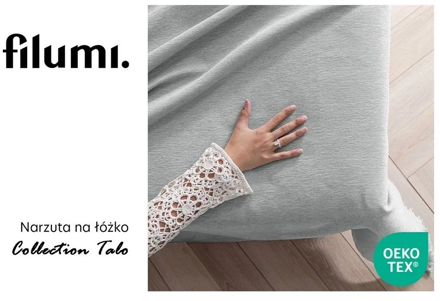 Copriletto grigio chiaro in ciniglia 220x240 cm Talo – Filumi