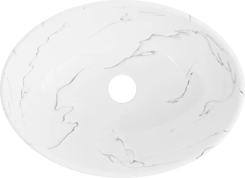 Mexen Elza lavabo da appoggio 40 x 33 cm, pietra bianca - 21014081