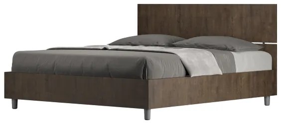 Letto matrimoniale con rete 160x190 testata dritta noce Demas
