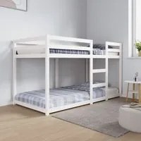 Letto a Castello Bianco 90x190 cm in Legno Massello di Pino 3206508