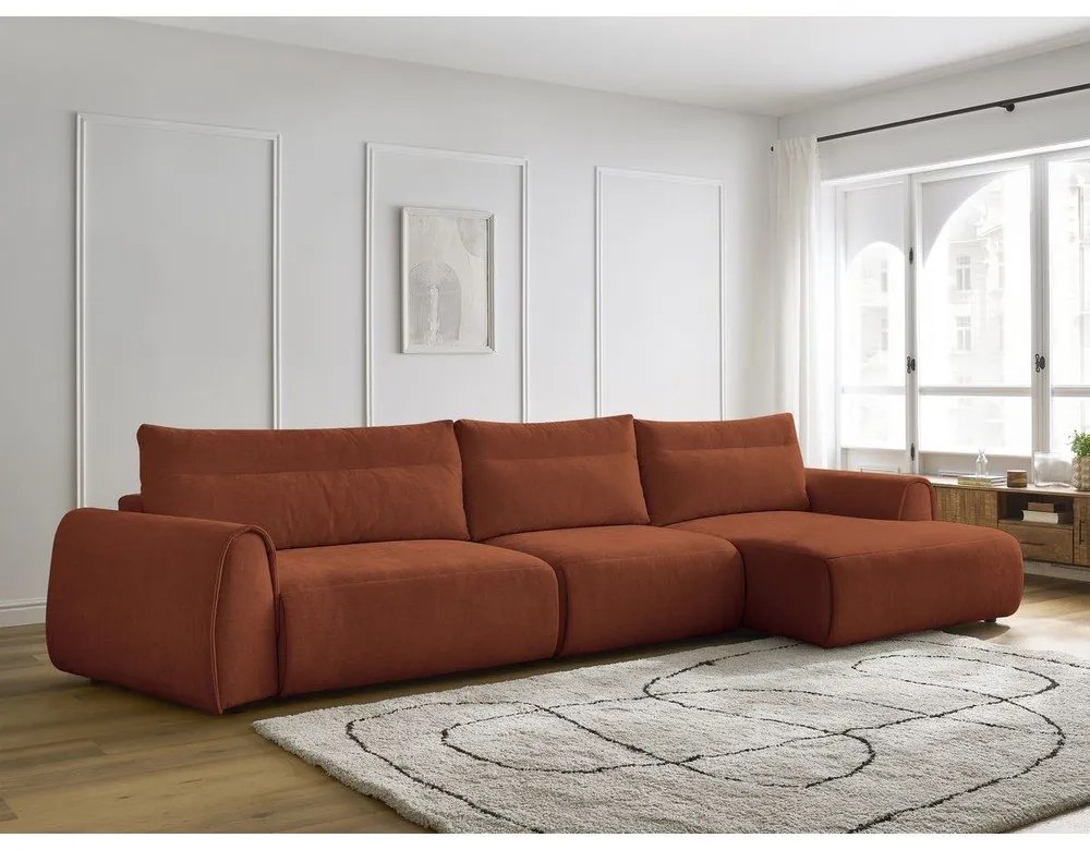 Divano angolare arancione Aden – Bobochic Paris